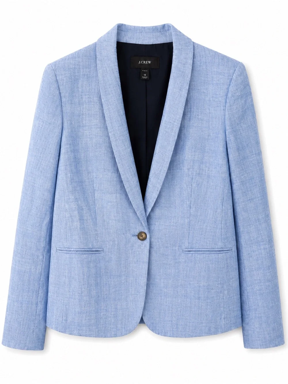 J. Crew Parke Light Blue Linen Tailored Blazer